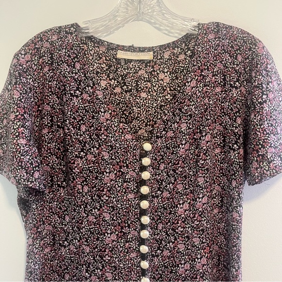 Vintage 90s Ditsy Floral Cottagecore Maxi Dress - Picture 5 of 13